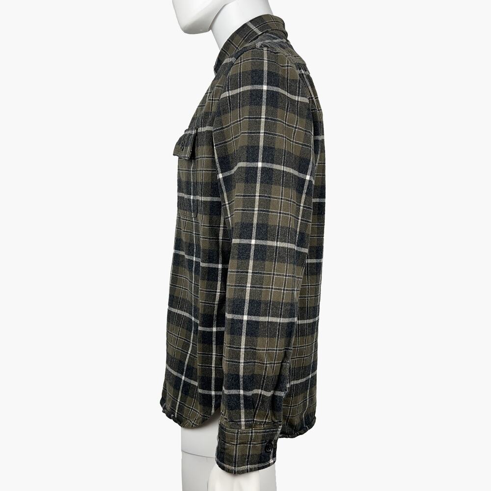 GRAYERS Long-Sleeve Button-Up Flannel (Brown, White, Black | Large) - Picture 4 of 9